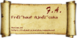 Frühauf Ajnácska névjegykártya